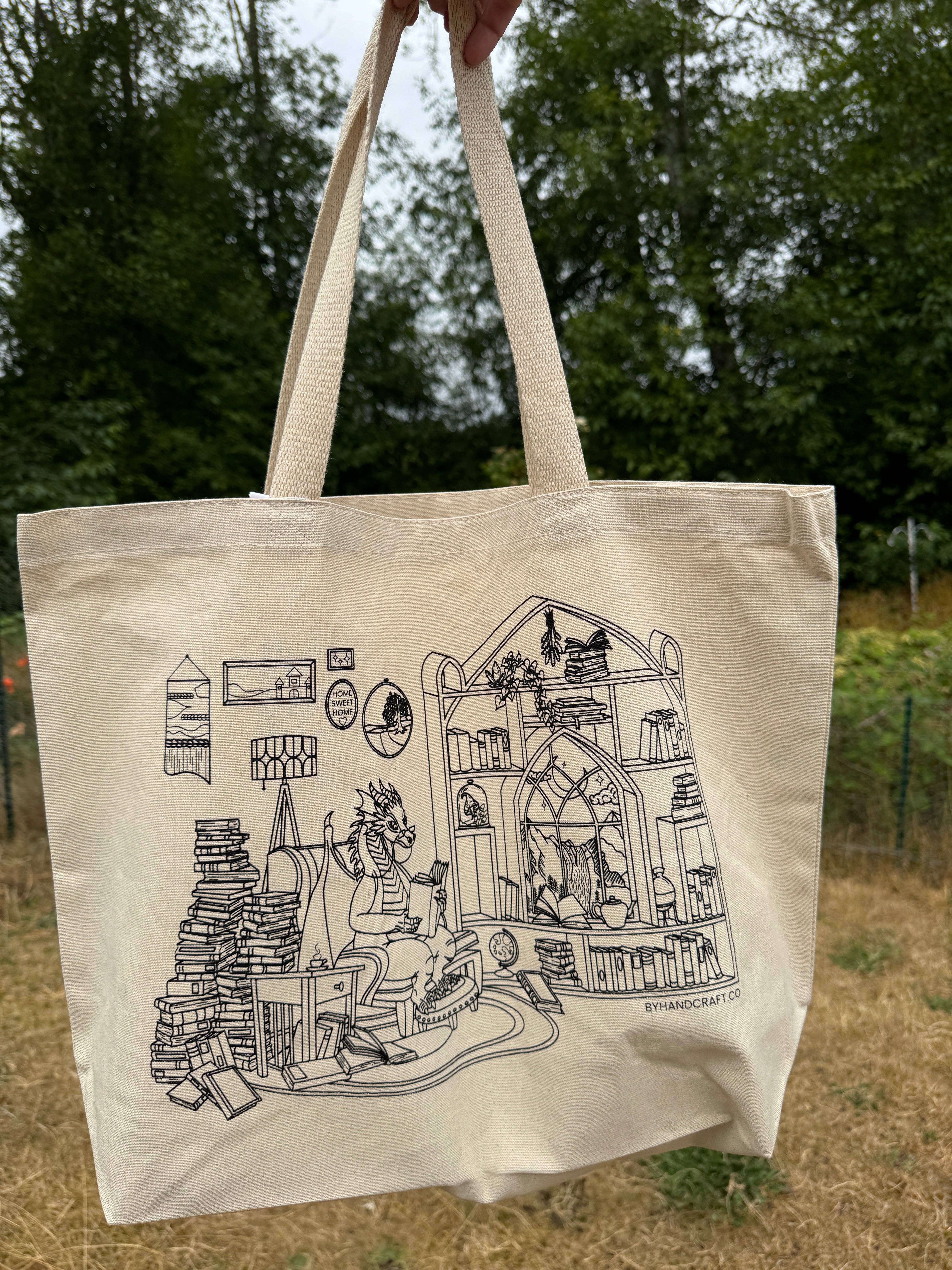 Rosanna Diggs Embroidery - Wholesale Embroidery/Cross Stitch Supplies - Book Dragon Tote Bag Embroidery Kit7