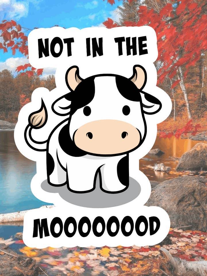 Funny, Cute Animal, Cow, Waterproof Stickers, Hydroflask Stickers, Meme Sticker, Laptop Decal, Tumbler Stickers, Water Bottle Decal for wholesale by Crazilyhumbledesigns