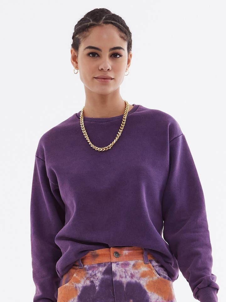 Multicolor Dark Purple Sweatshirt for wholesale on Faire0