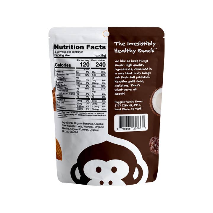 Huggins Family Farms - Wholesale Brittle - Monkey Brittle - Coconut Cacao - Case of (6) 2oz Bags1