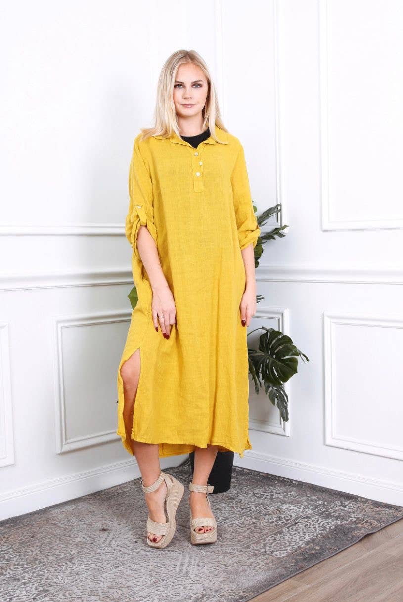 LÉA & LUC - Wholesale Dress - Women's - Long dress in 100% linen REF.2090054