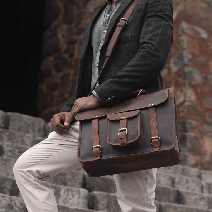 Dotch Leather – Großhandel Messenger Bag – Herren – Loculus Laptop-Aktentasche aus Leder, für Herren