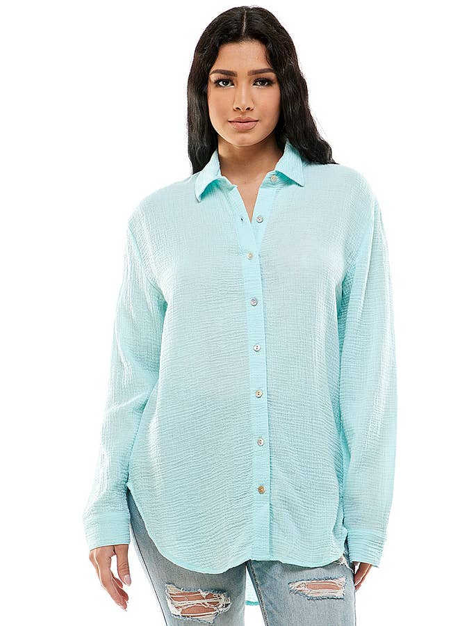 Veracci - Wholesale Buttoned-down shirt – Women's - Double Gauze Weekend Button-Down Shirt7