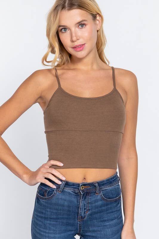 Vanilla Monkey - Vente Caraco – femme - Camisole courte en tricot côtelé6