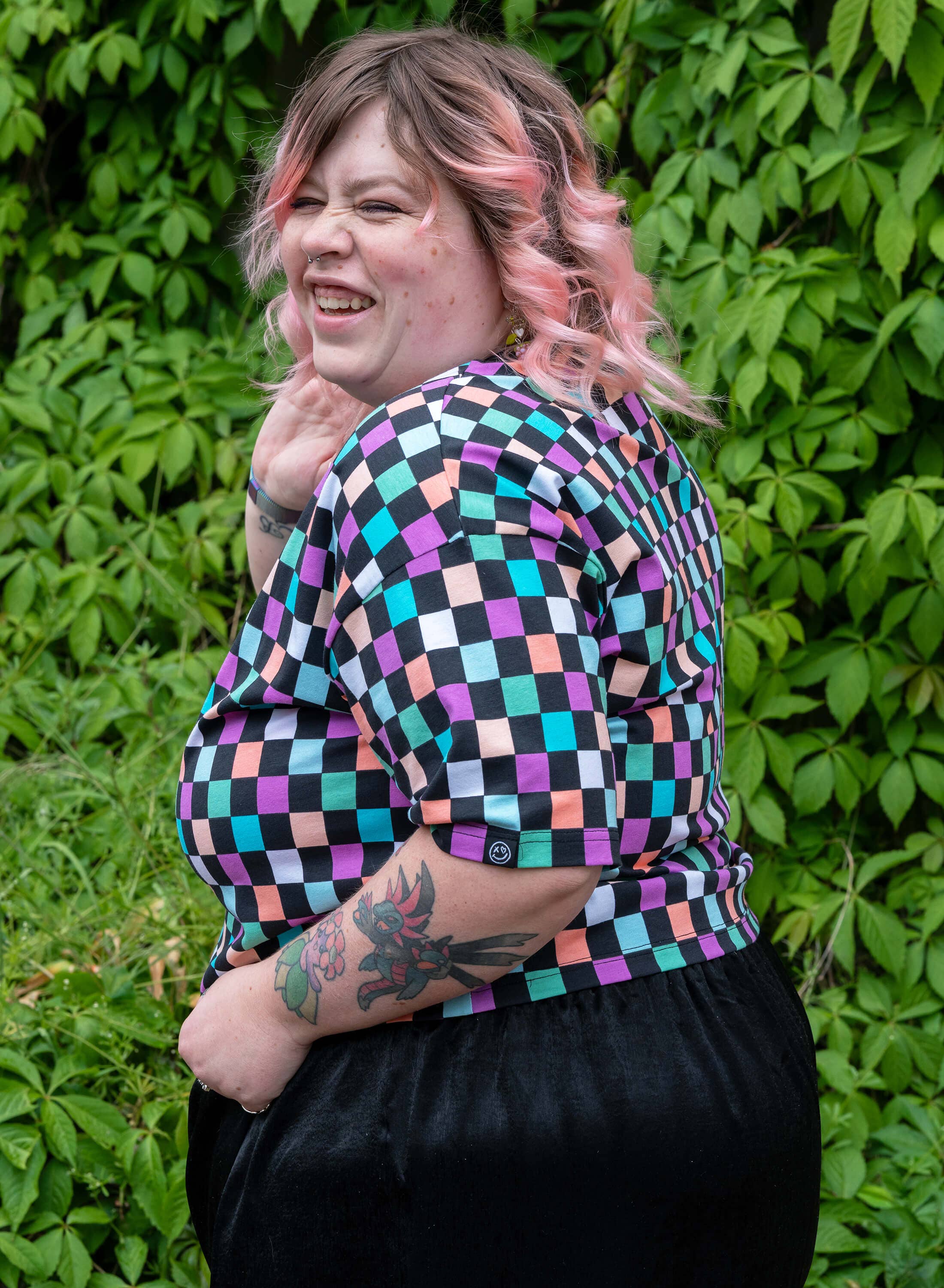 Rebel Romance - Vente T-shirt – femme - T-shirt ample à carreaux Rebel Romance11