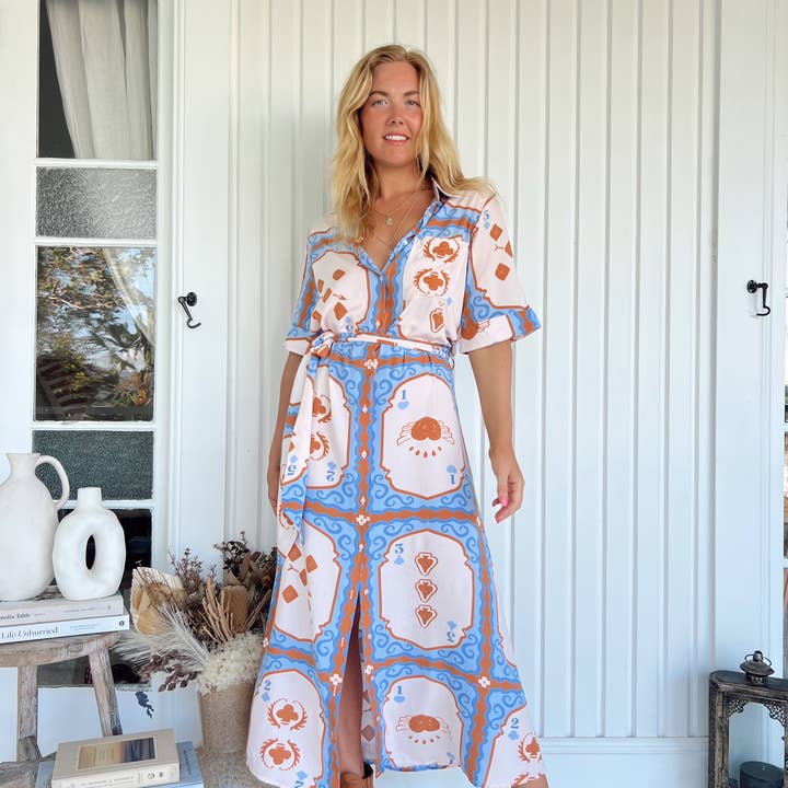 ACE OF SPADES PRINT PEPPER MIDI DRESS for wholesale by Jaase