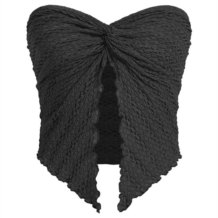 KK Bloom - Wholesale Blouse - Women's - Fashion Sexy Pleated Twist Tube Top Backless Top