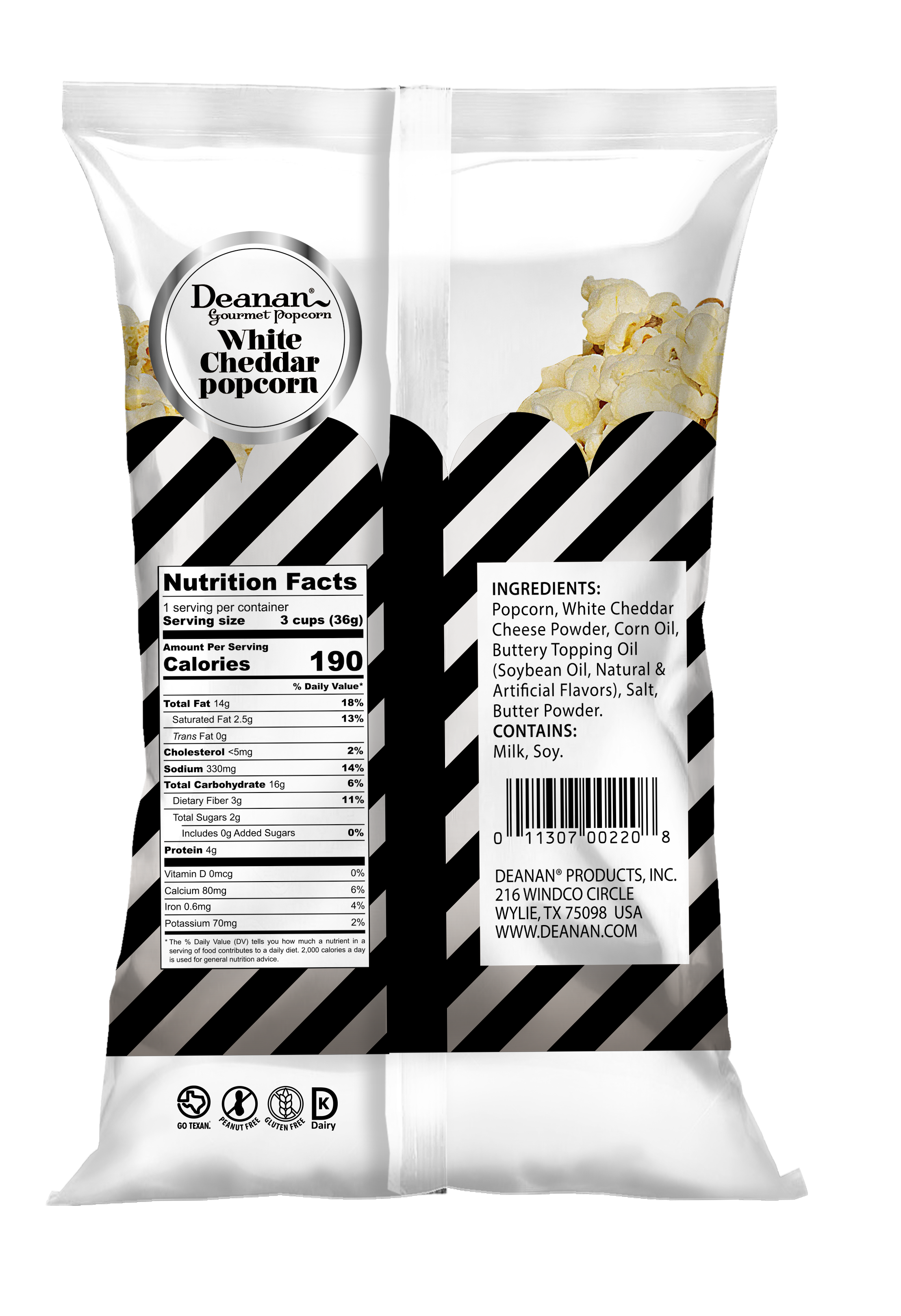 Deanan Gourmet Popcorn - Wholesale Popcorn - White Cheddar - 50 Count - 3 Cup Bags4
