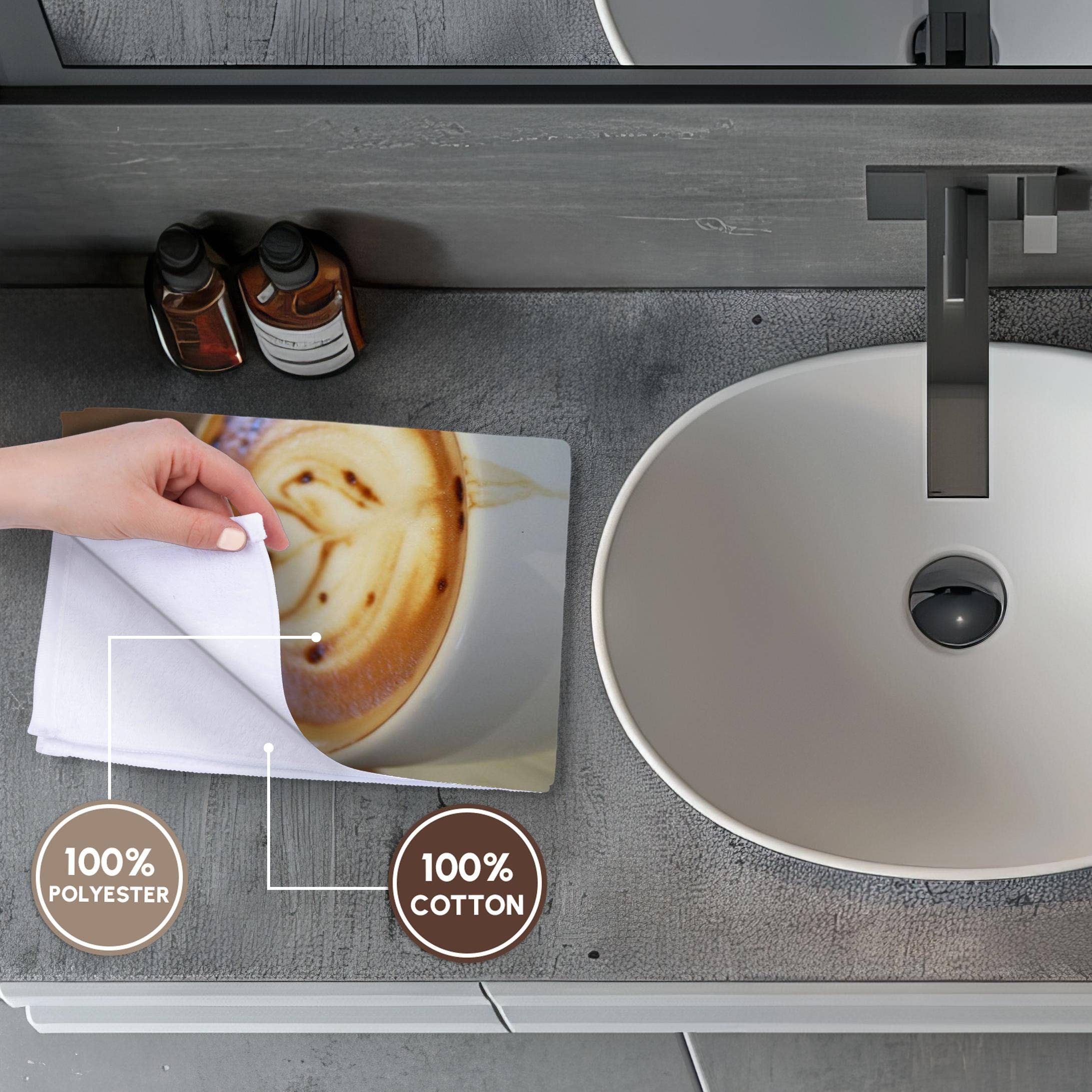 3dRose - Vente Serviettes de bain - 3dRose, Café Américain avec Design de Tulipe et Cuillère en Chocolat, Serviette3