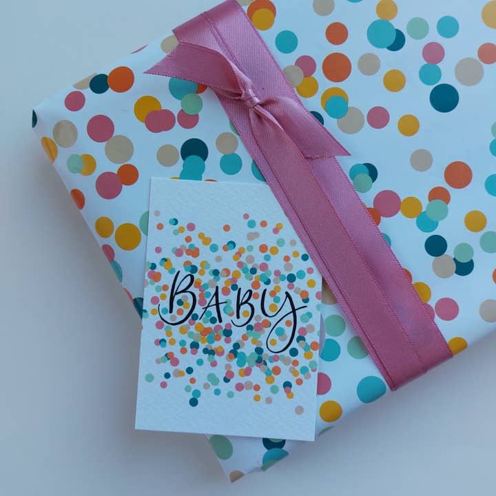Carte-cadeau - Bébé - avec confettis pour la vente par JUDITH maakt