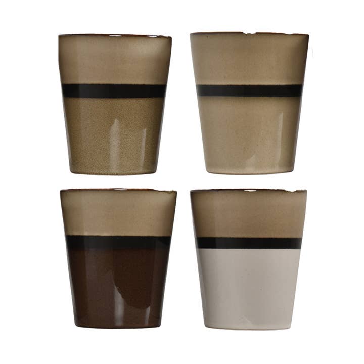 Set of 4 natural Lynx tumblers gm D9 H10.5cm for wholesale by Opjet Paris