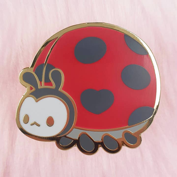 Lady Bug Enamel Pin for wholesale by PINSTACHIIO