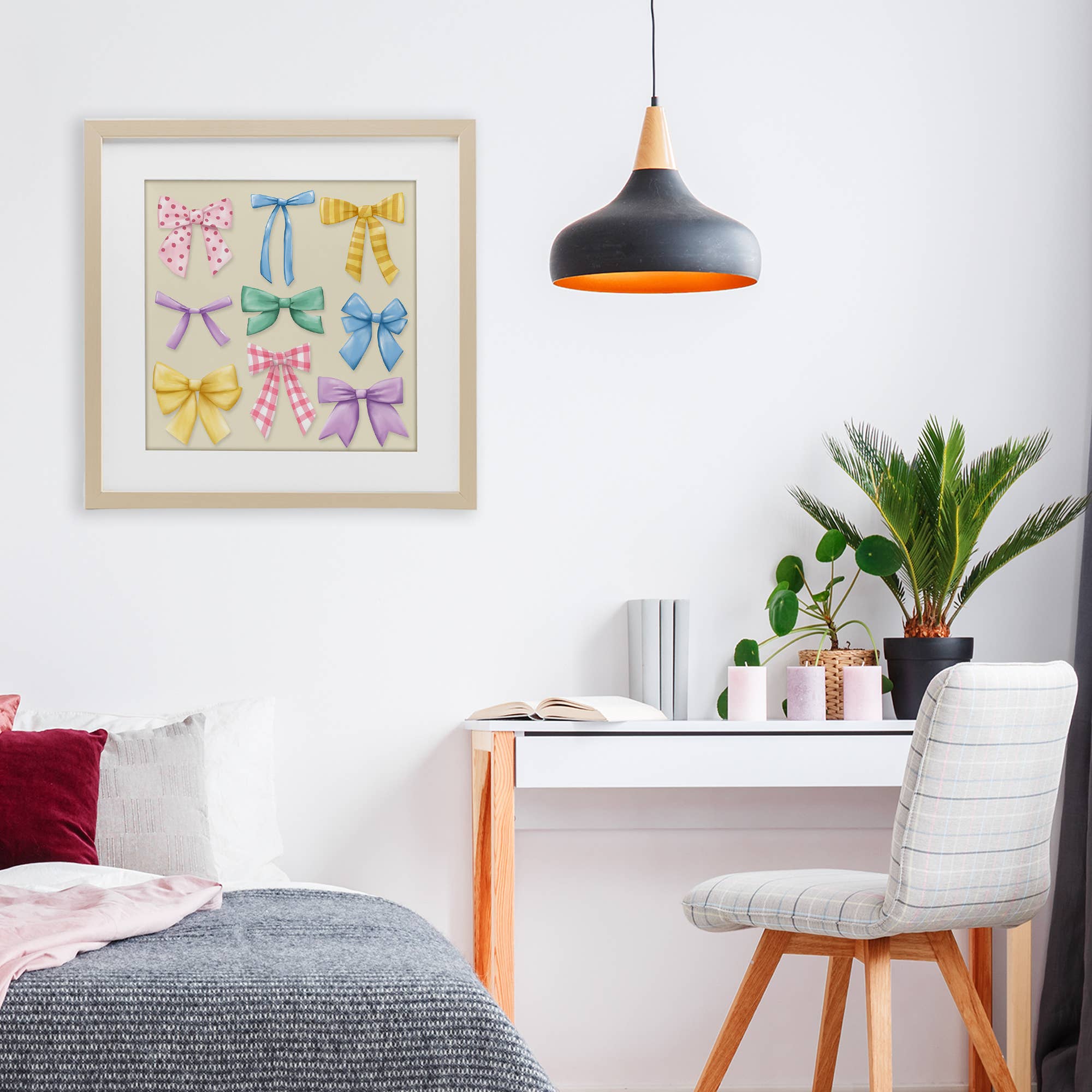 Stupell Industries - Wholesale Wall Sign - Pretty Bows Differing Patterns - Print Under Glass Wall Art4