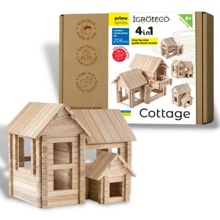 Byggsats i trä - Stuga 4 i 1 206 delar för wholesale av Igroteco