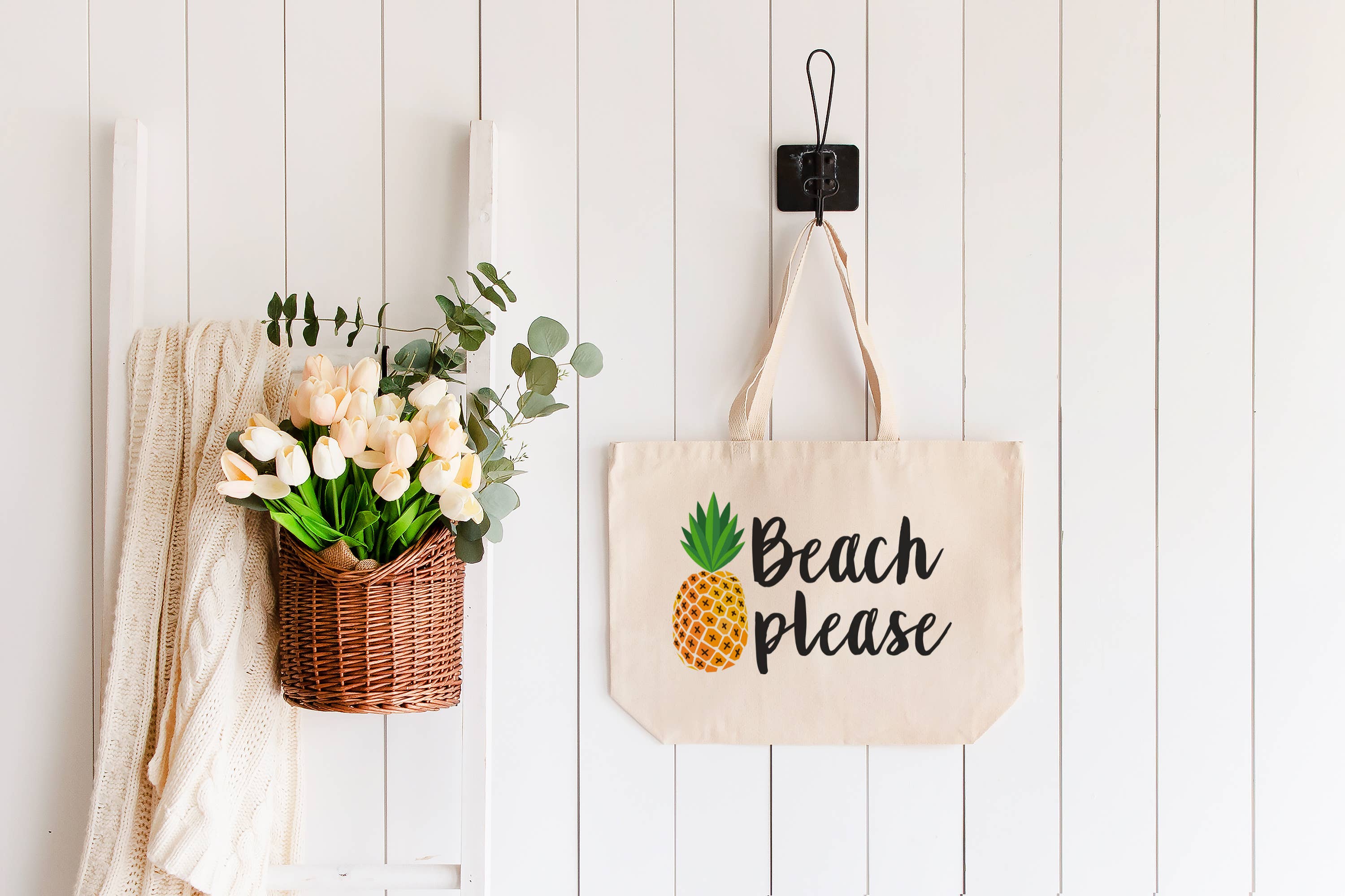 Love You a Latte Shop - Venta al por mayor Bolsa de asa- Mujer - Bolsa Beach Please con forma de piña, 2 tamaños