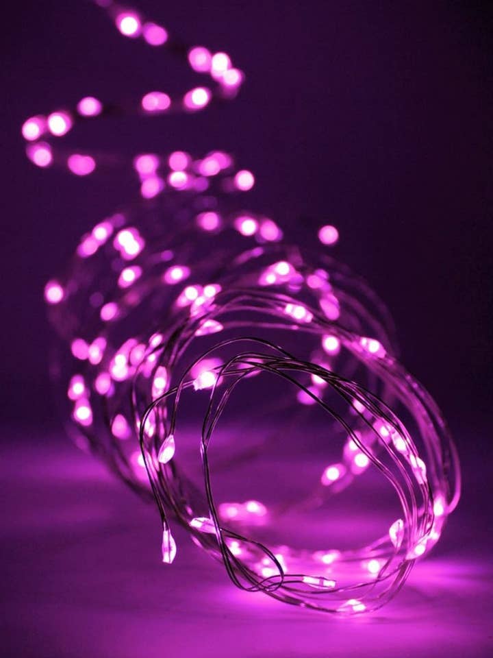 180 LED Waterfall String Lights (Plug In) - Pink for wholesale by Perfect Holiday