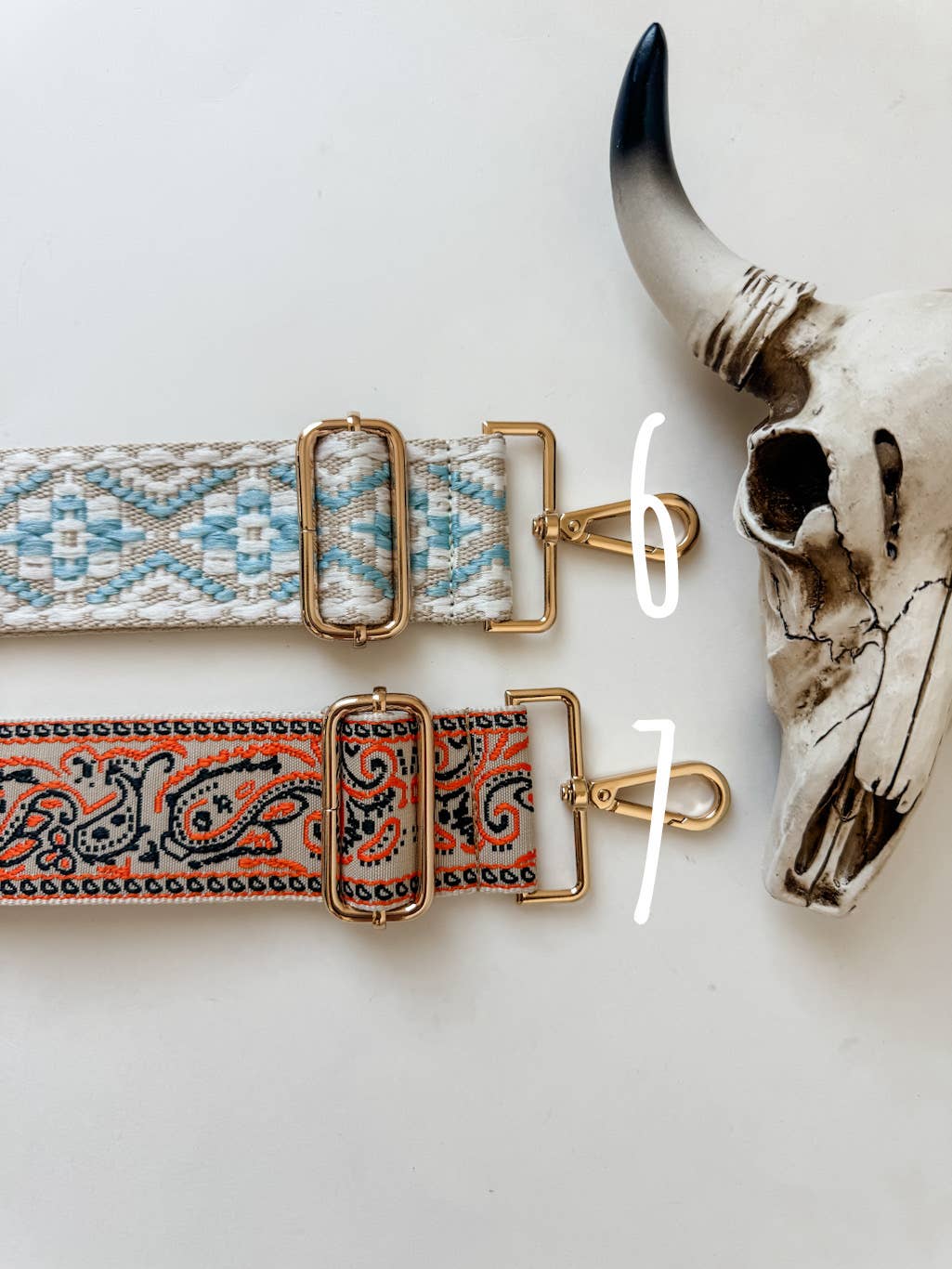 Boho Ranch Shop - Vente Sangle pour sac – femme - Bracelet à main aztèque brodé en style occidental0