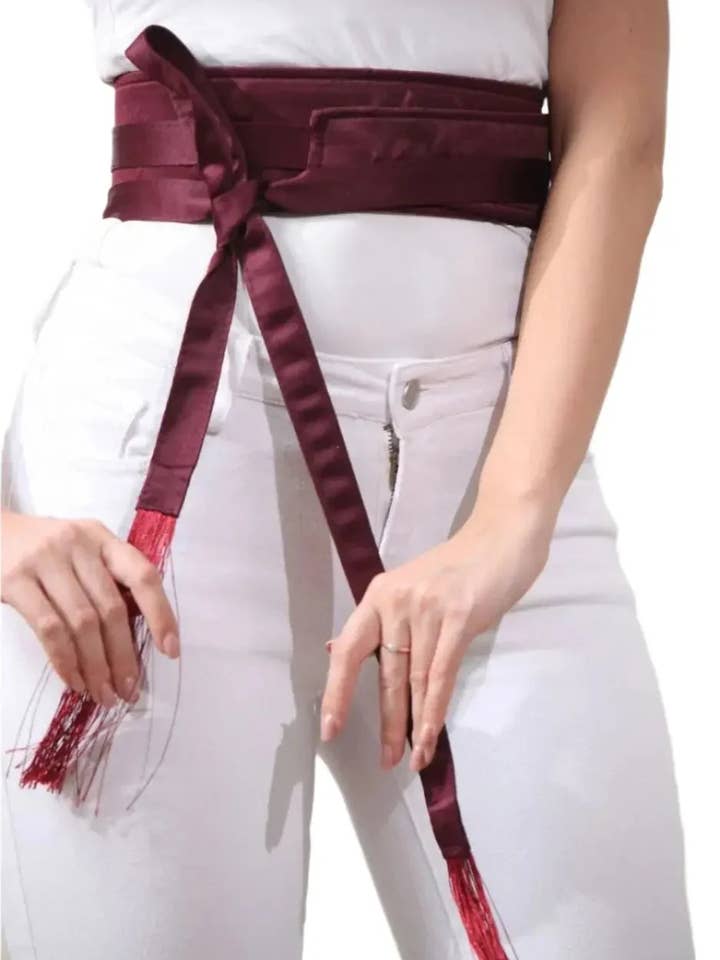 Luxurious Satin Belt with Modern Embroidery - Elegant & Durable Accessory for wholesale by Palestinian Elegance