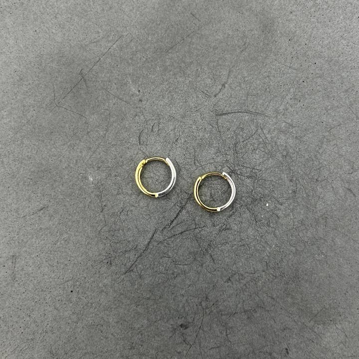 Something Silver - Wholesale Hoop Earrings - 10mm Mini Reversible Silver & Gold Clicker Hoops