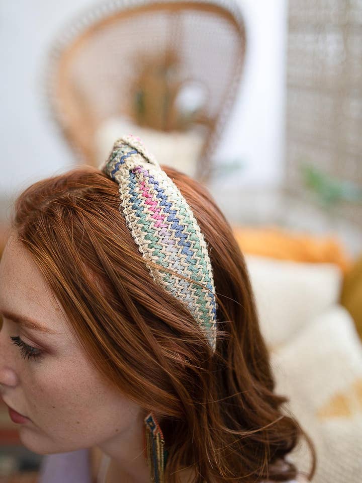 Twine Woven Knotted Headband for wholesale by Leto Accessories