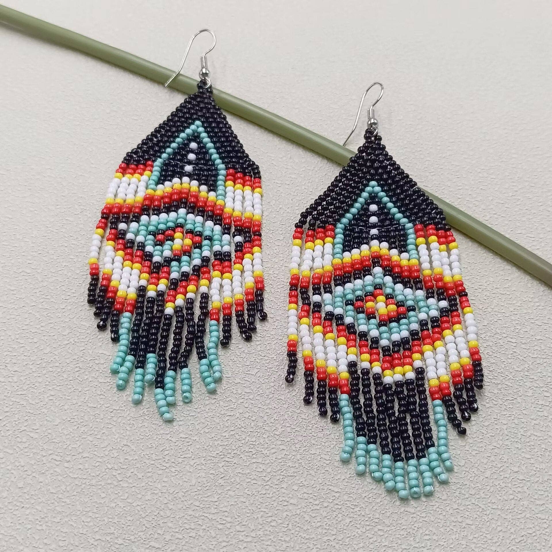 Mio Queena - Wholesale Tassel Earrings - Vintage Bohemian Style Seed Beads Fringe Earrings - BJ/SB0