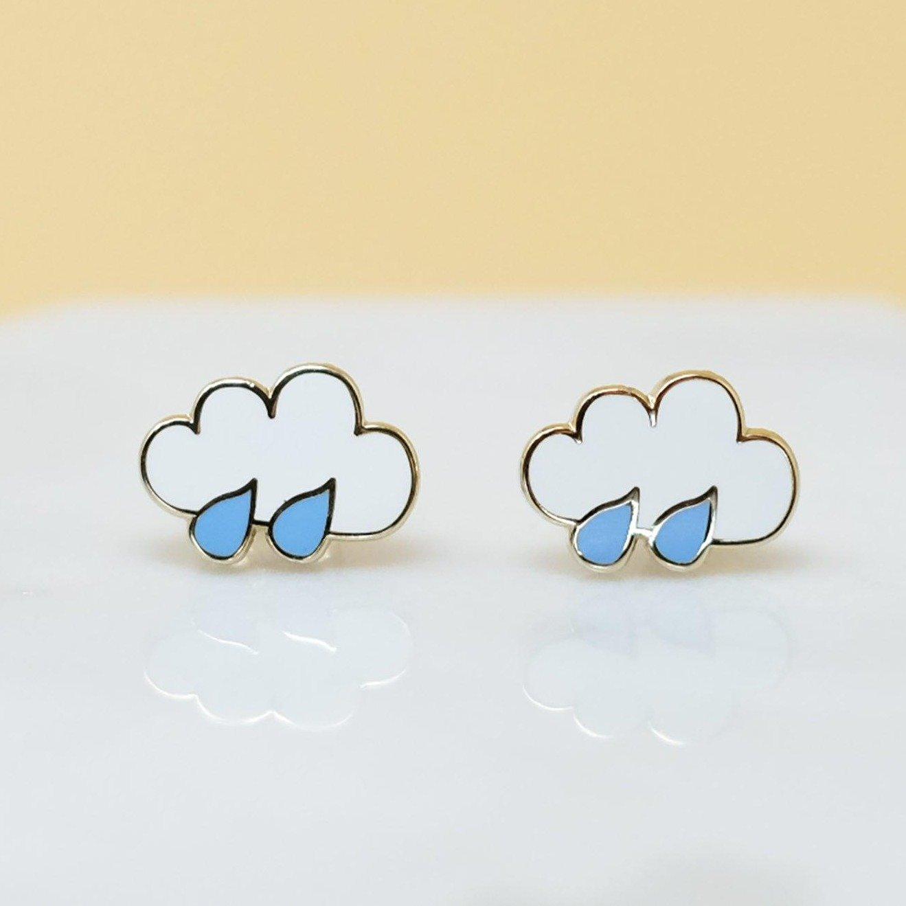 Sleepy Mountain - Wholesale Stud/Post Earrings - Rain Cloud Earrings2