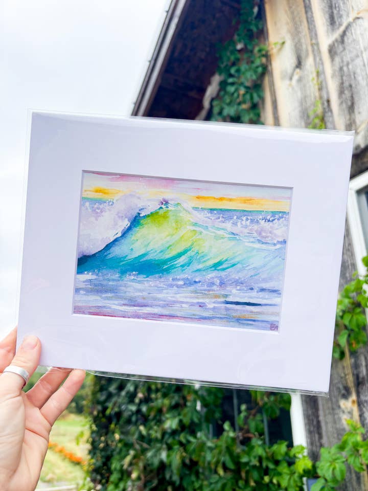 Watercolor Painting Print | Wave Artwork | Ocean Artwork for wholesale by E. Farewell Artistics