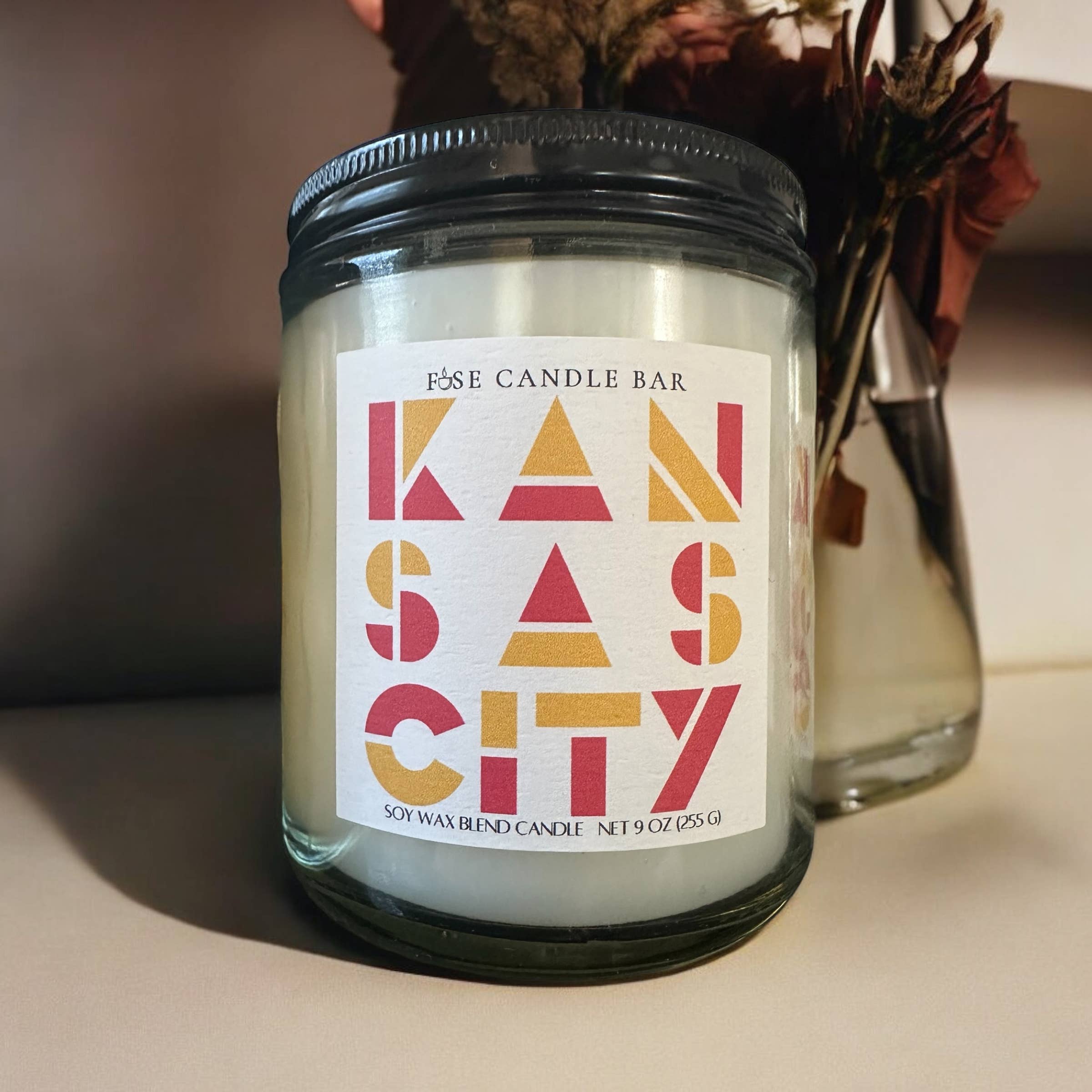 Fuse Candle Bar - Wholesale Jar/Filled Candle - Kansas City Game Day Candle – 9 oz Soy Blend, Fanfav1