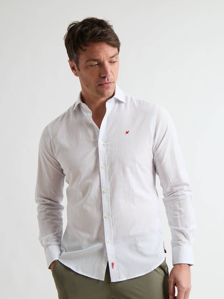 Camisa às riscas Tencel por atacado de williot