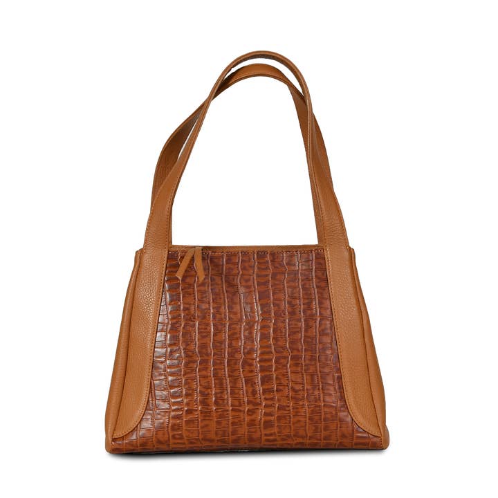 Florence Genuine Embossed Leather Croc for wholesale by Lily Genazzini