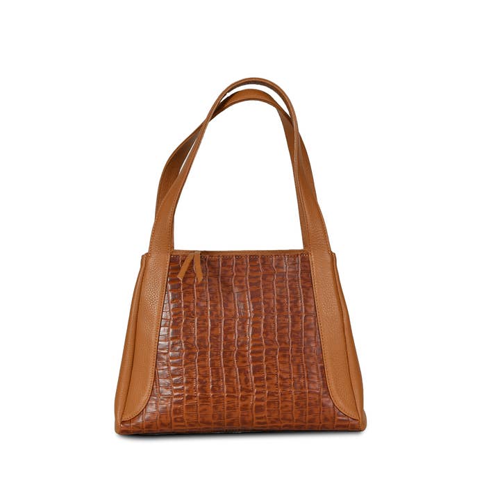 Florence Genuine Embossed Leather Croc for wholesale by Lily Genazzini