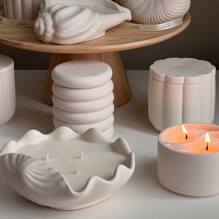 Estelle Studio - Wholesale Jar/Filled Candle - Large Clam Shell Soy Wax Candle6