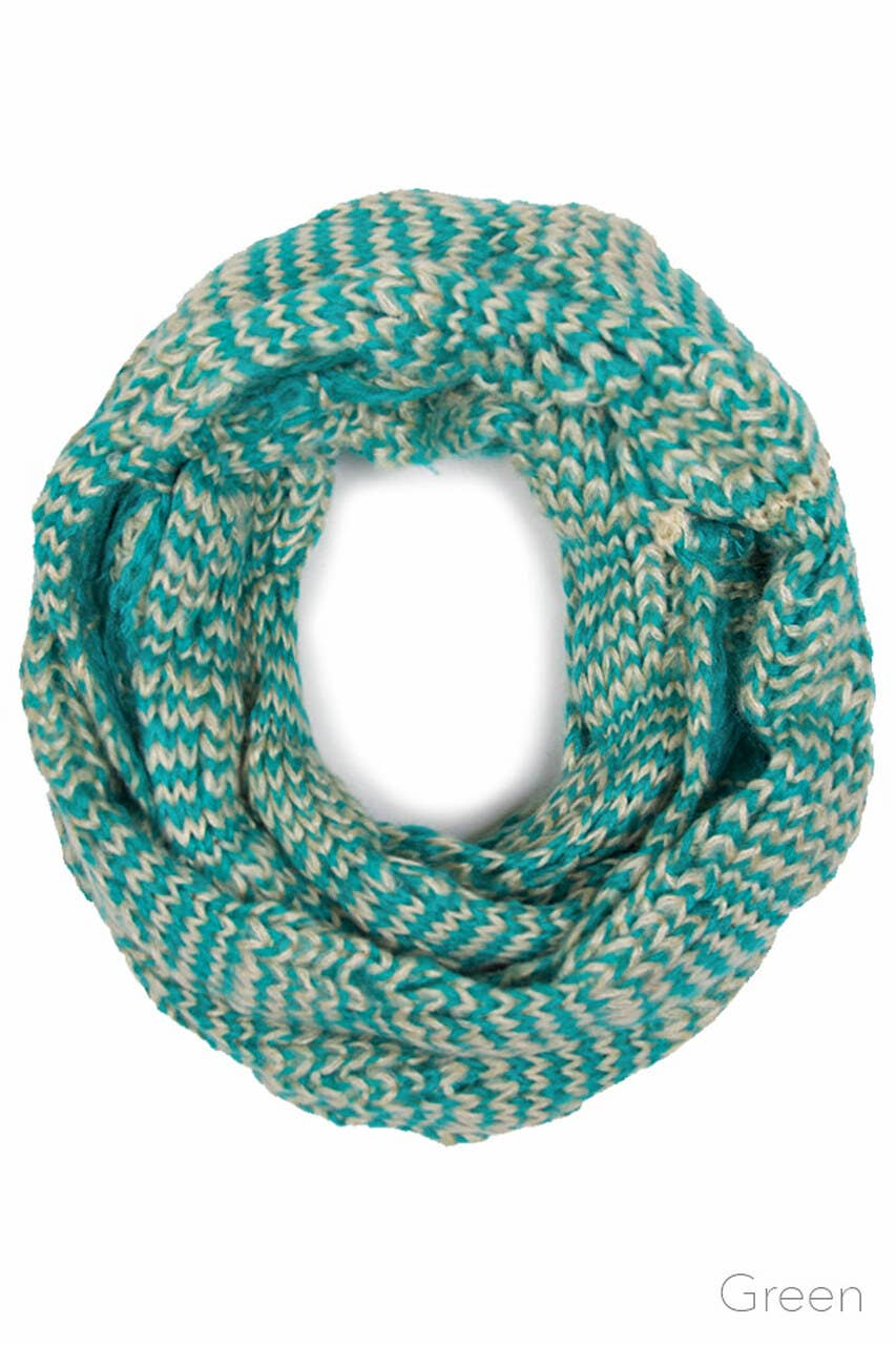 Hana - Wholesale Scarf - Women's - Two Tone Knit Infinity Scarf0