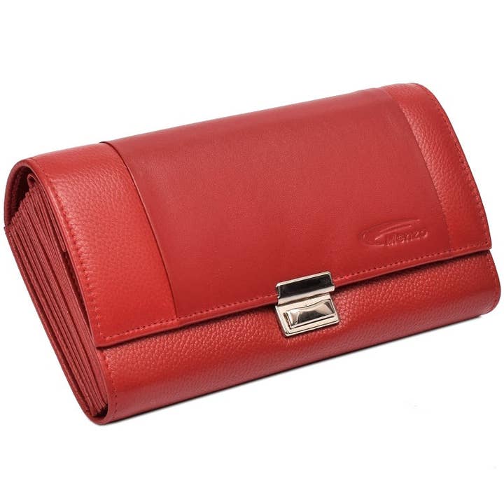 Menzo 916L Carteira de Garçom Couro de Vaca/vermelho por atacado de Menzo