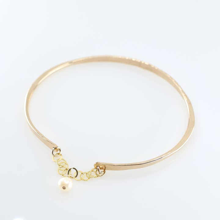 Heavy Gauge Forged Bangle Bracelet with Chain Clasp for wholesale by J. Mills Studio