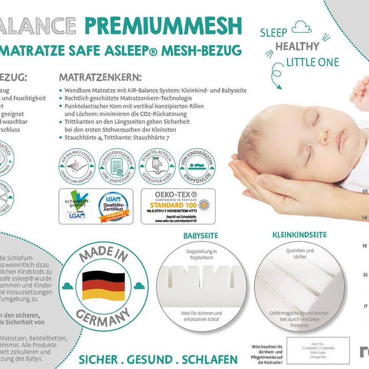 roba kids - Wholesale Bed - Kids & Baby - ROBA baby bed mattress 'safe asleep® ', AIR BALANCE PREMIUMMESH12