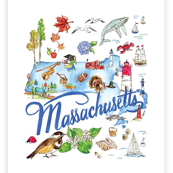 Massachusetts handbemalte Icons Kunstdruck für den Großhandel von RosanneBeck Collections