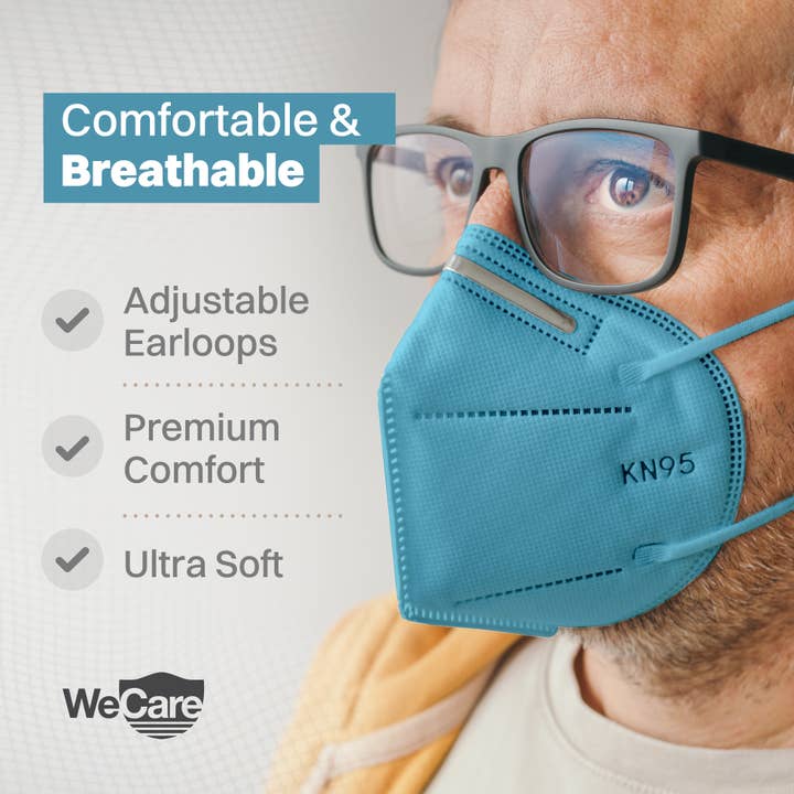 ShopHomeMed - Wholesale Protective Face Mask/Shield - WeCare Individually Wrapped Blue KN95 Mask - 20 Pack2