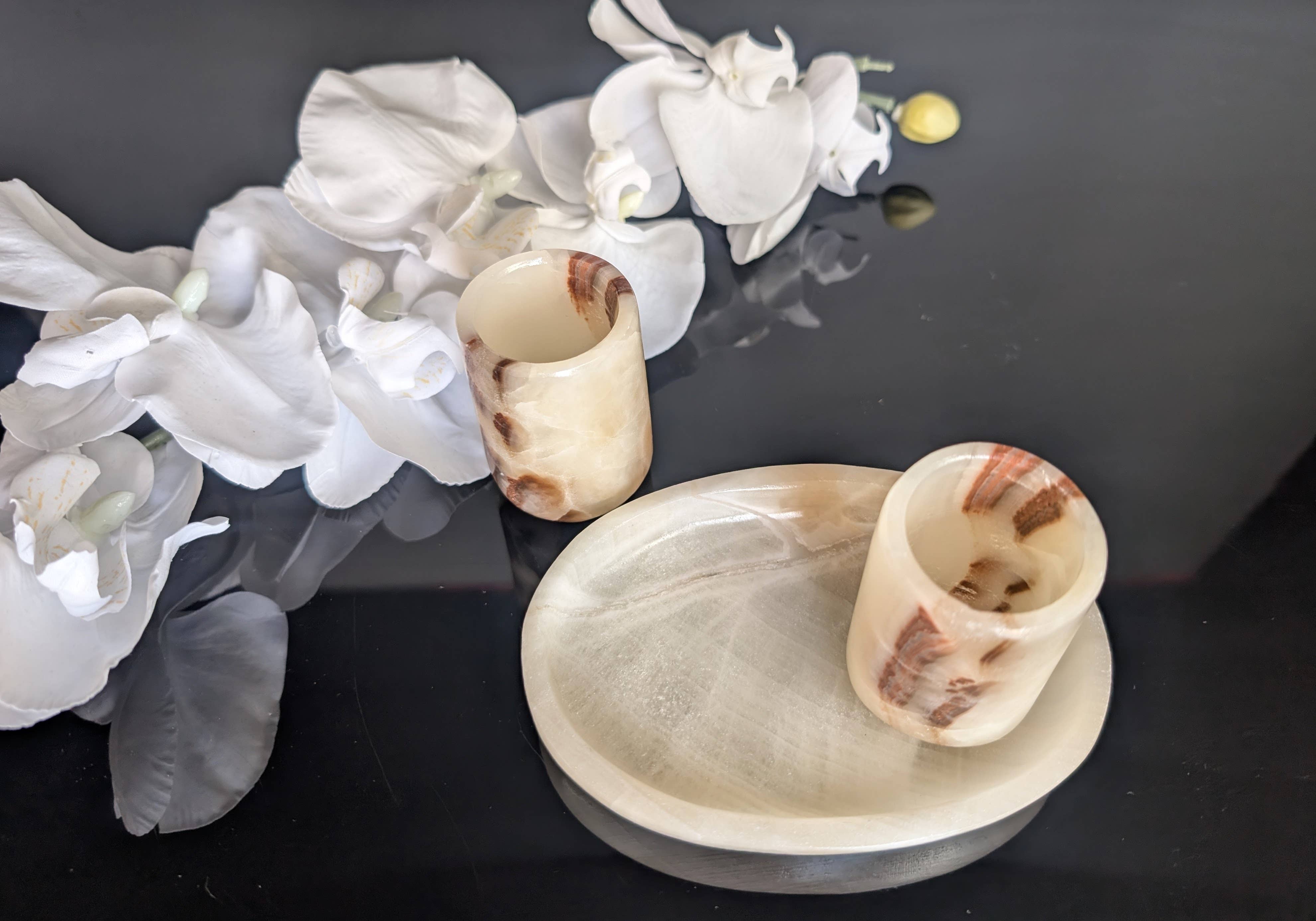 OnyxBowl - Wholesale Shot Glass - Precious Onyx Shot Glass (2 CUP) Stone Art2