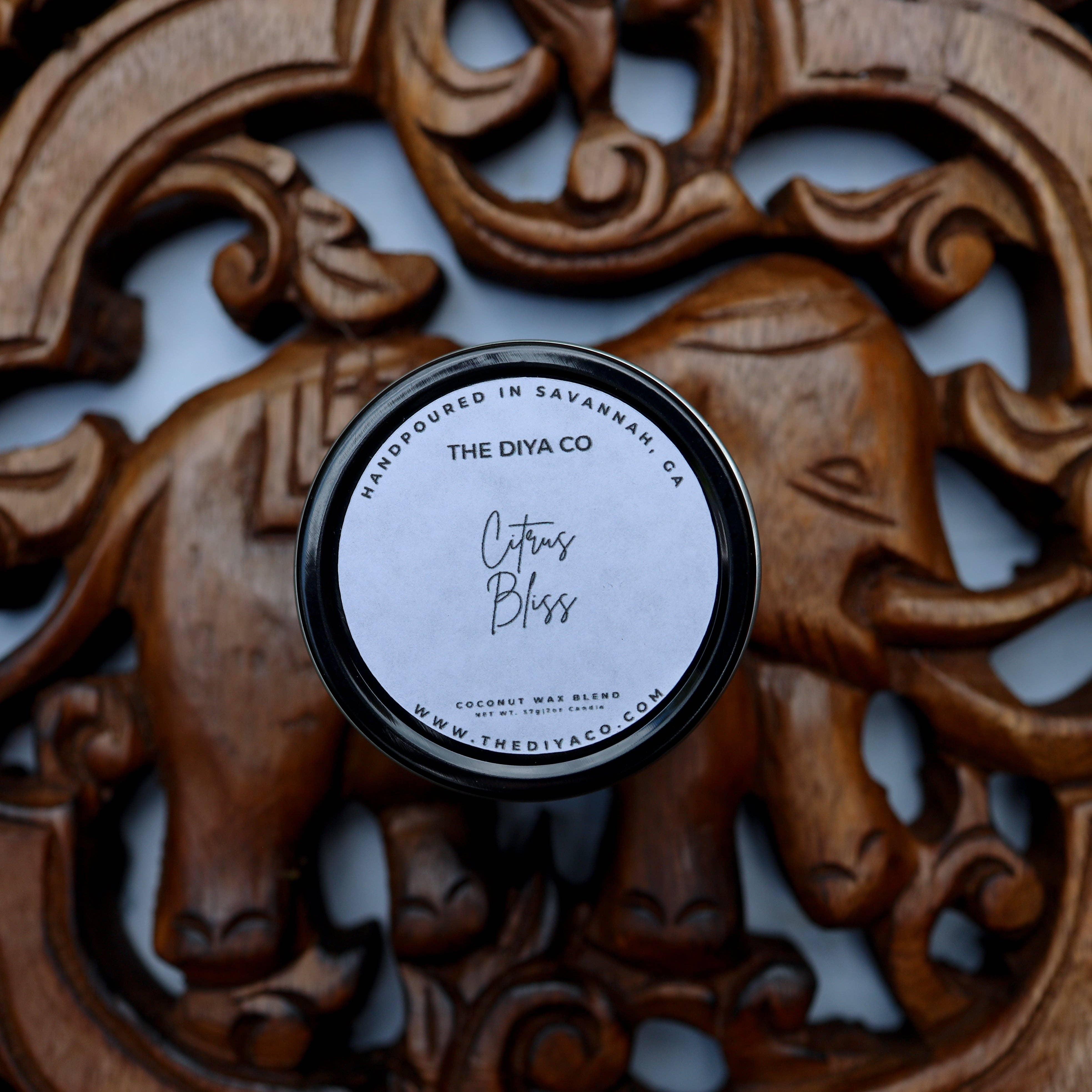 The Diya Co - Wholesale Travel Candles - Mini Tin 2oz Candle |Best Selling Scents |Coconut Soy Wax4