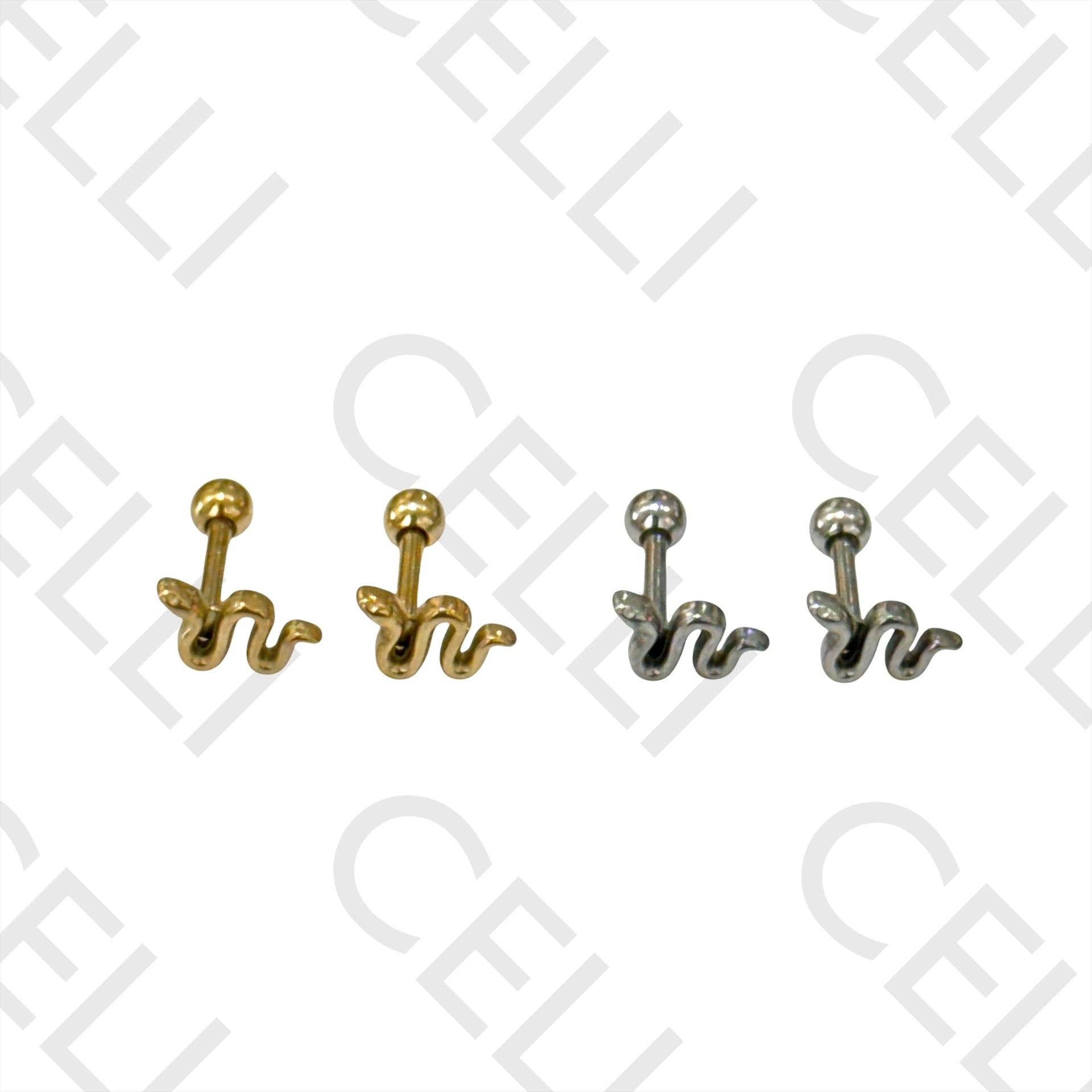 Celli Biju - Wholesale Single Earring - Steel Piercing - snake2