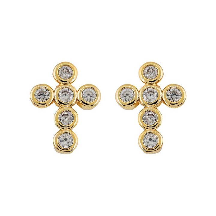 Mimi Mini Cross Earrings for wholesale by Sahira Jewelry Design