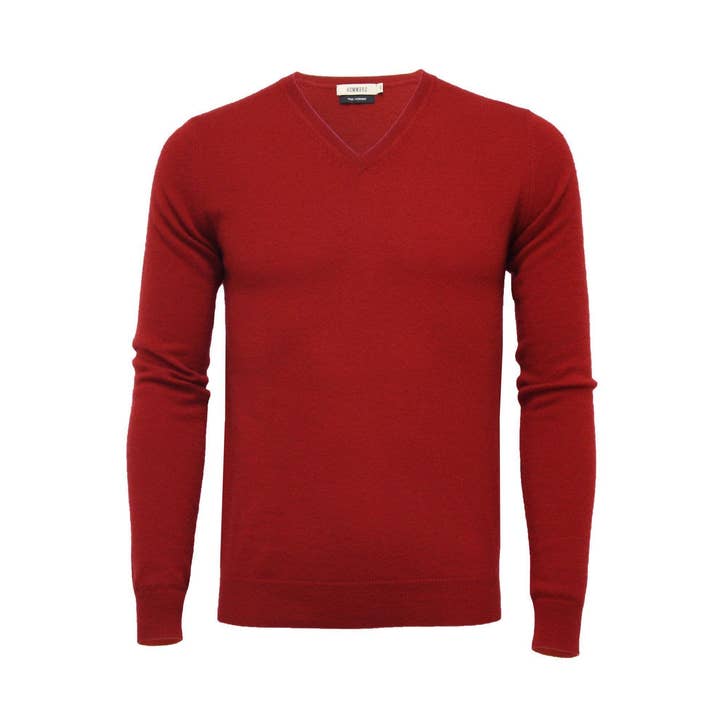 Suéter de cashmere com decote em V por atacado de Hommard