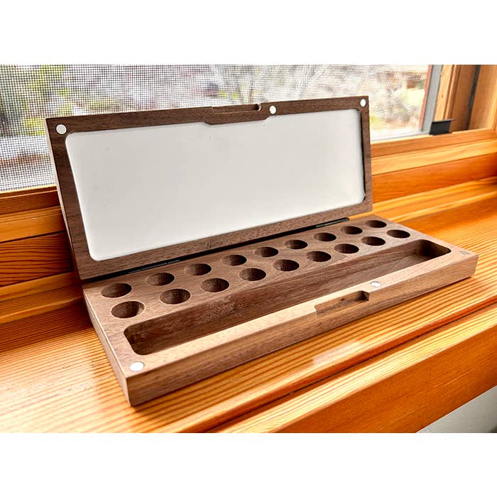 Natural Earth Paint - Wholesale Palette/Mixing Tray - Wooden Watercolor Palette with Brush Holder
