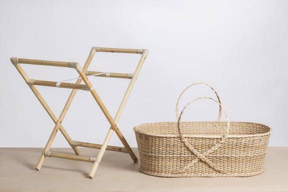 Alwan Créations - Wholesale Bassinet - Baby - Moses basket set in rattan with mattress and wooden stand2