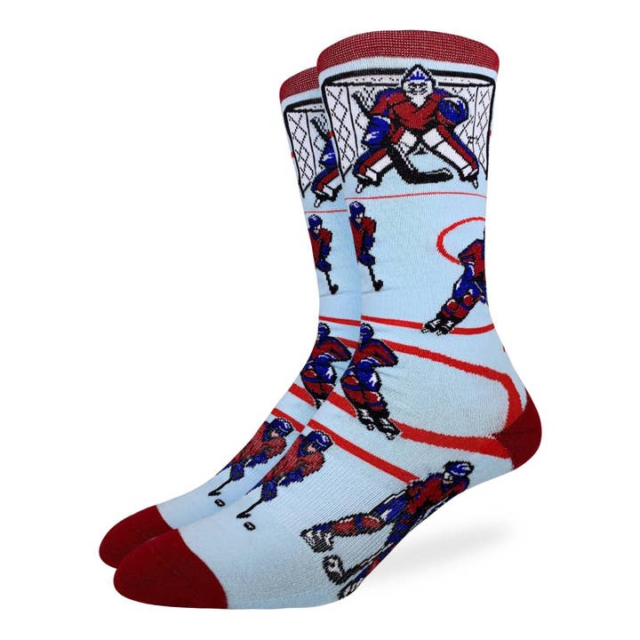 Men's Hockey, Red & Blue Socks for wholesale by Good Luck Sock