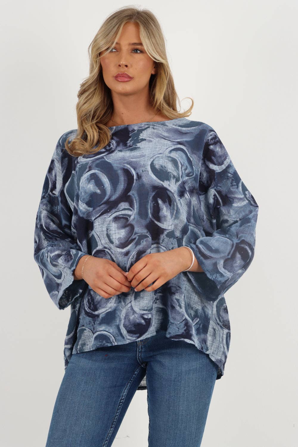 Miss Bold – wholesale Blouse – Women’s – Italian Circle Print Cotton Top62