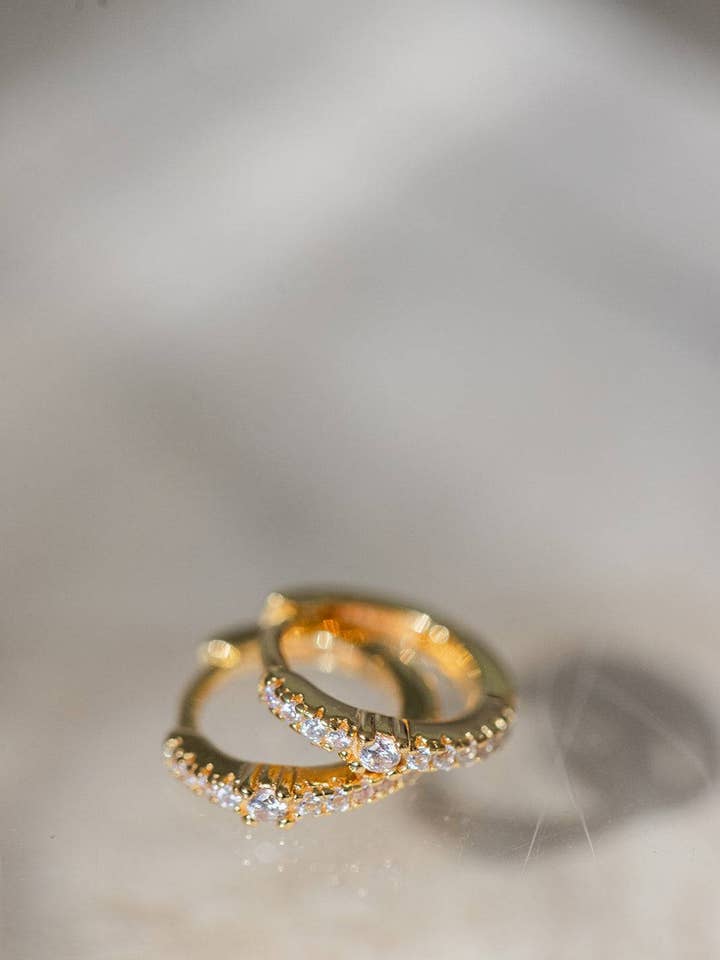 Dainty Crystal Huggies for wholesale by Coast and Cove