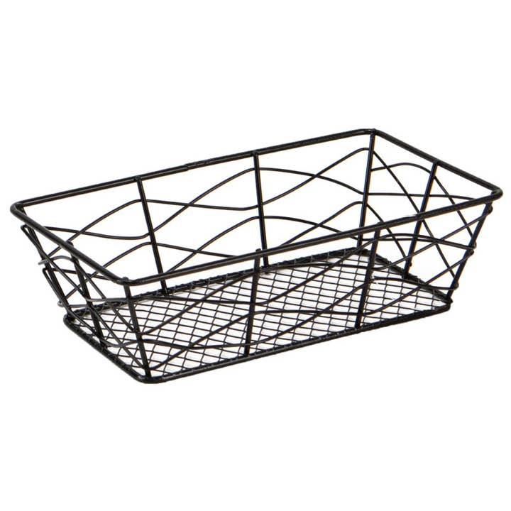 Zwarte Metalen Rechthoekige Mand 18x10x5cm voor wholesale door Deffrennes
