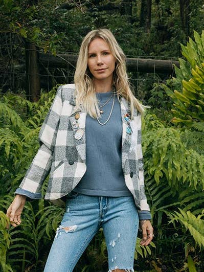 The Keepsake Check Jacket for wholesale by Wings Hawaii